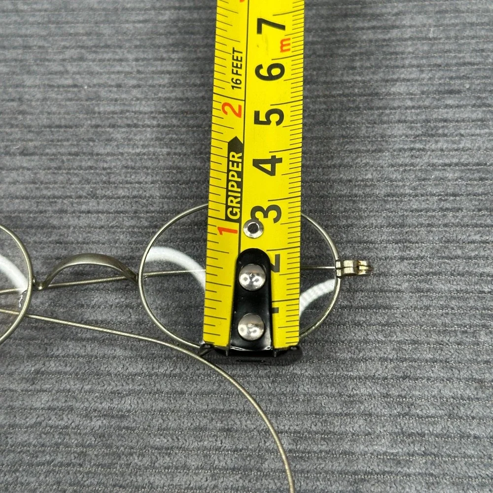 Antique Y2K Aluminum Wire Rim Oval Spectacles Cable Temple Glasses Silver